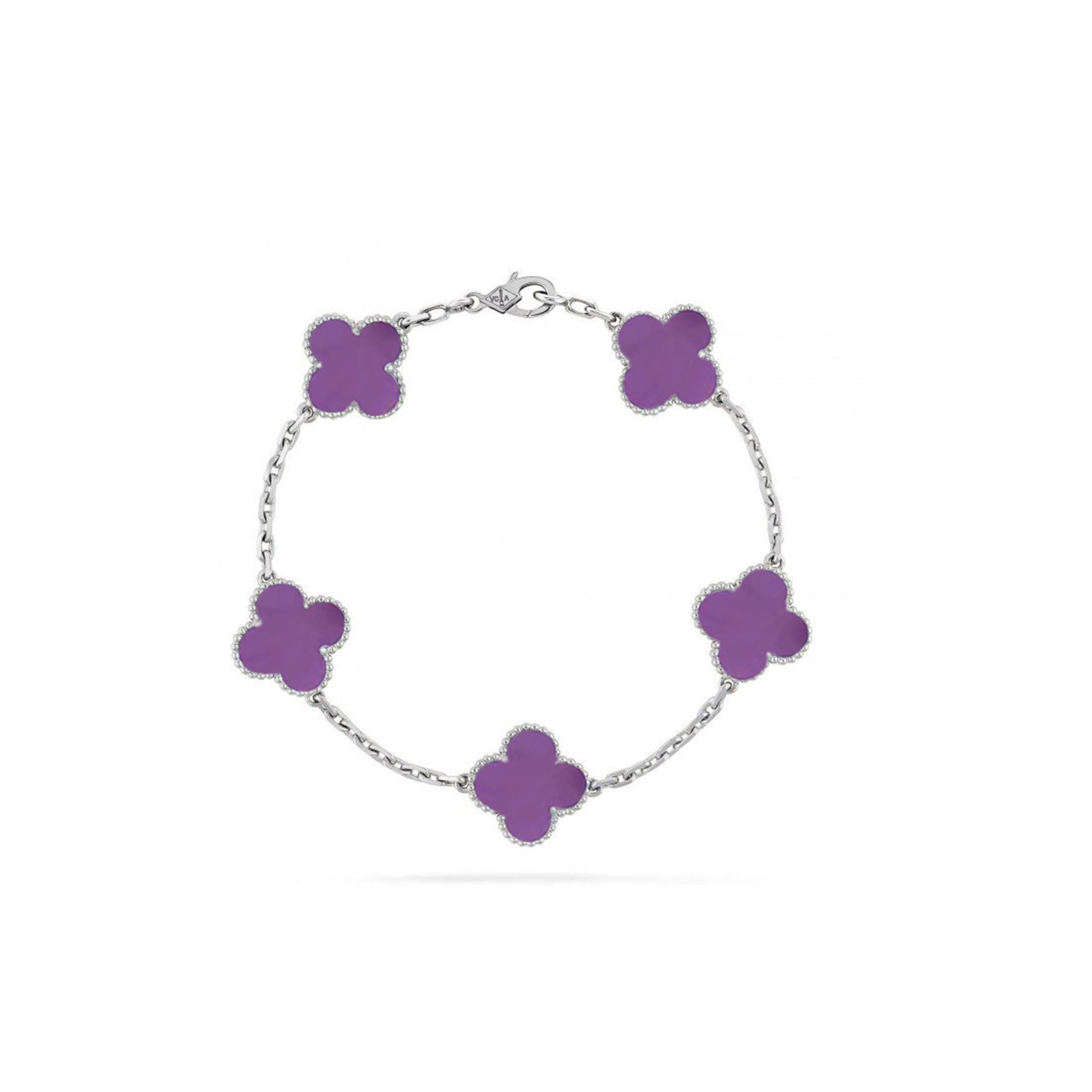 V*n Cl**f arpels purple four leaf clover bracelets
